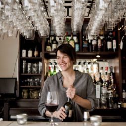 Azzura Collingwood owner Andrea Greyerbiehl behind the bar