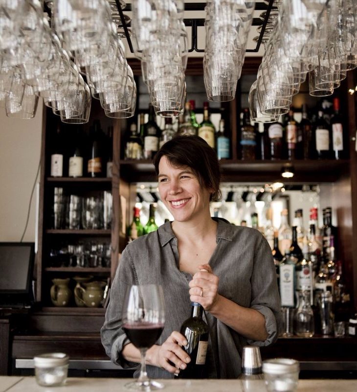 Azzura Collingwood owner Andrea Greyerbiehl behind the bar