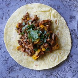 Soyrizo Tacos with Vegan Discada