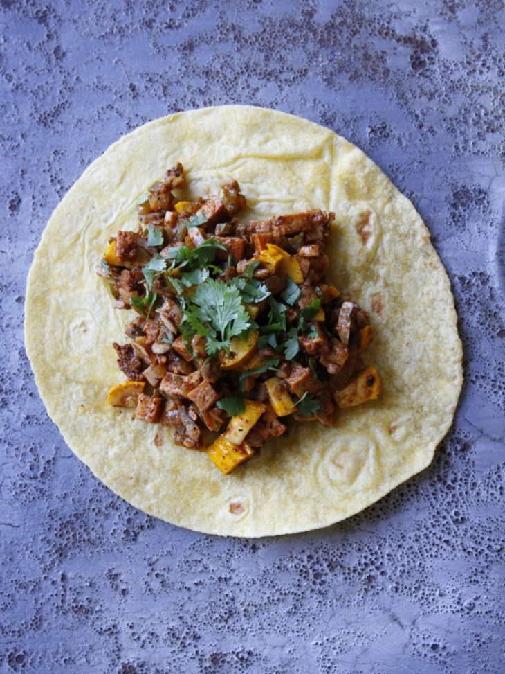 Soyrizo Tacos with Vegan Discada