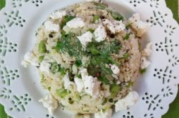 Rice Salad with Edamame, Goat Cheese and Dill