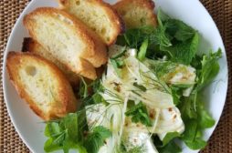 Broiled Feta with Fennel and Mixed Microgreens