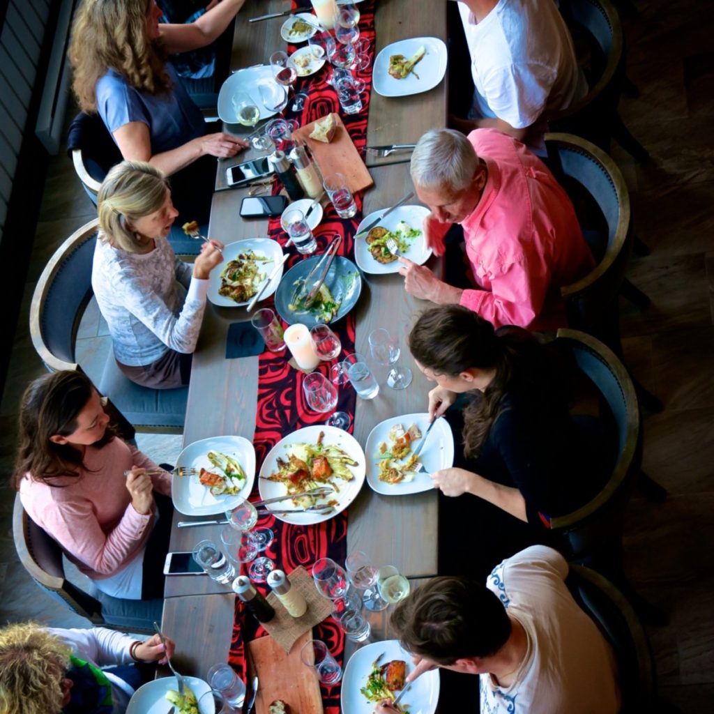 Communal potlach dinner