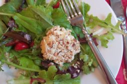 Fresh Greens and Cherry Salad with Warm Goat Cheese