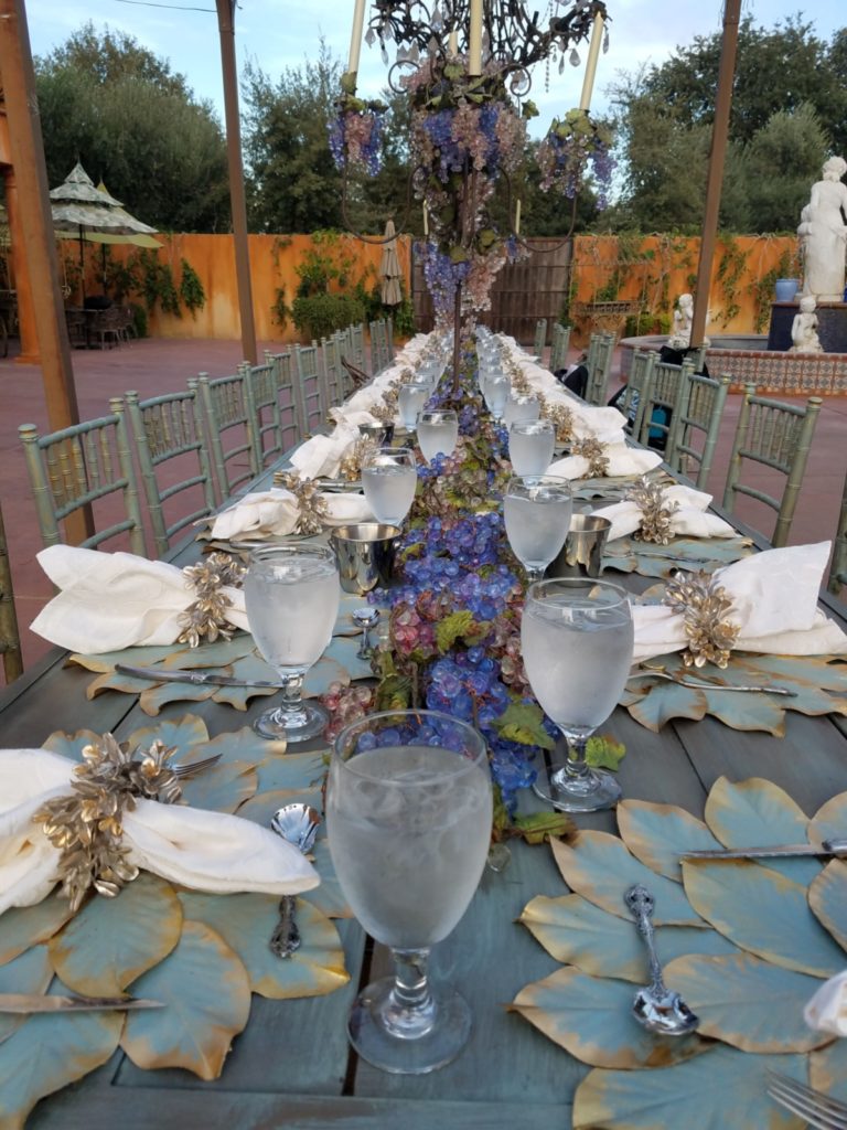 Table set for a wine dinner at St Jorge Winery