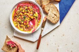 Pink and Gold Beet Dip with Pine Nuts