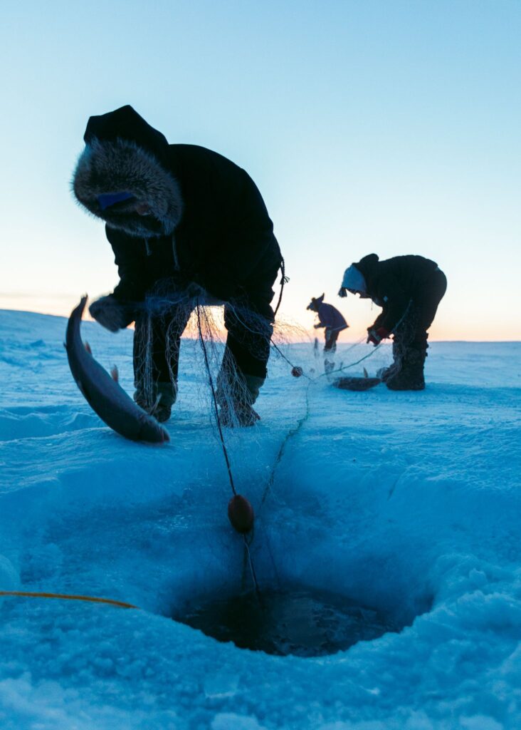 Ice fishing in Nunavut