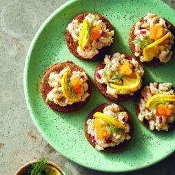 Swedish Shrimp Salad on Rye Toast